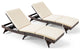 HOMREST Patio Lounge Chair Set of 2 with Adjustable Backrest, Khaki