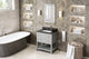 Astoria Transitional 30" Grey Vanity, Black Granite Vanity Top