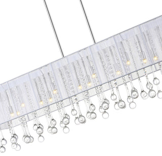 Water Drop 17 Light Drum Shade Chandelier With Chrome Finish
