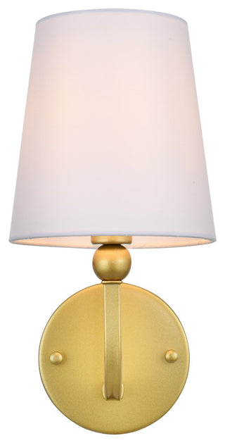 1 Light Brass And Clear Bath Sconce