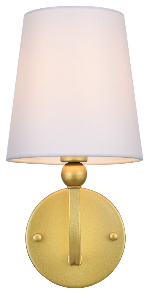 1 Light Brass And Clear Bath Sconce