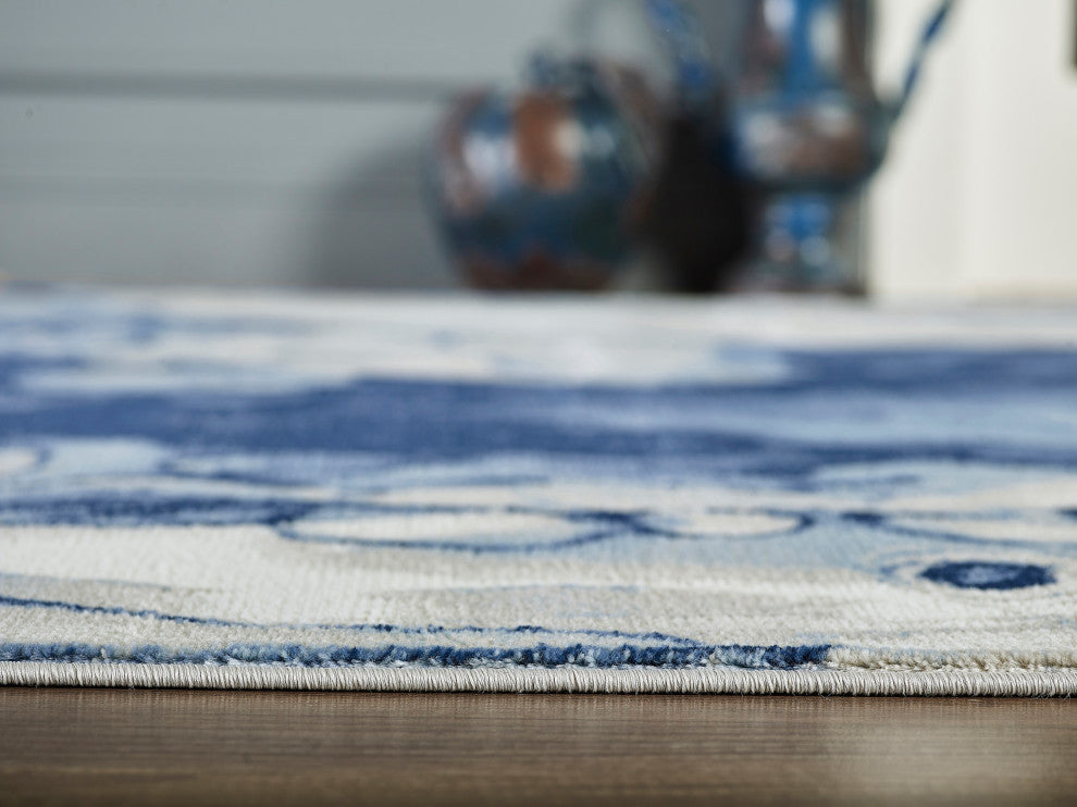 Abani Arto ART140A Abstract Liquid Marble Blue Area Rug