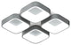 Modern White 4-Light Square LED Flush Mount Ceiling Light