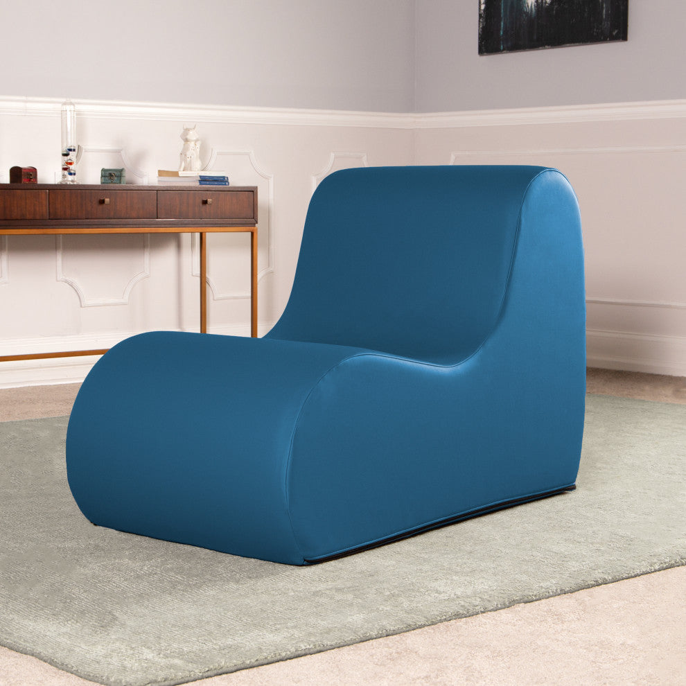 Midtown Large Foam Chair, Commercial Soft Seating, Premium Vinyl, Blue