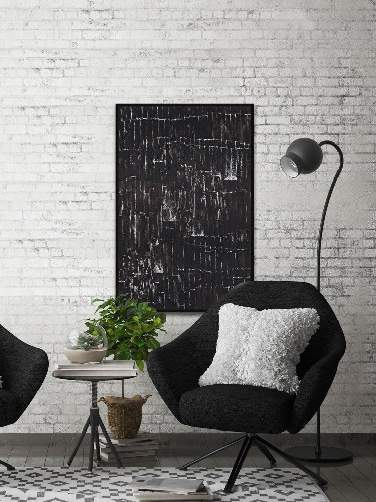 "Closed Curtains" Floater Framed Painting Print on Canvas, 40x60