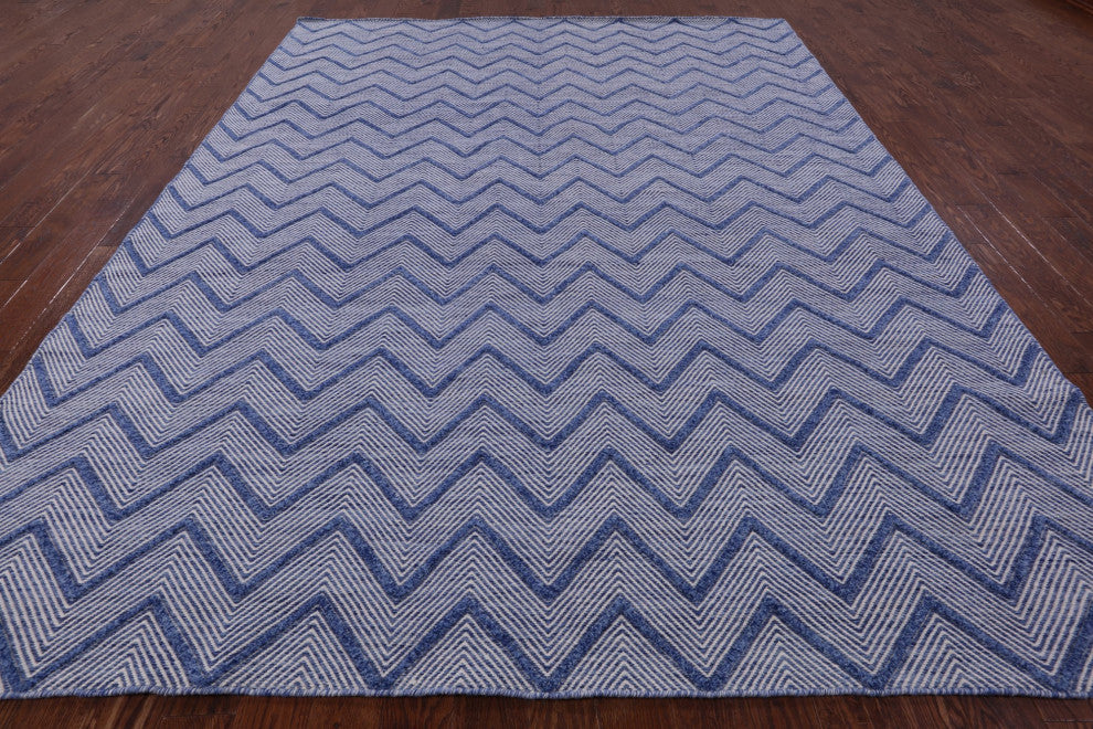 9' 1" X 12' 1" Flat Weave Handmade Wool Rug Q4865