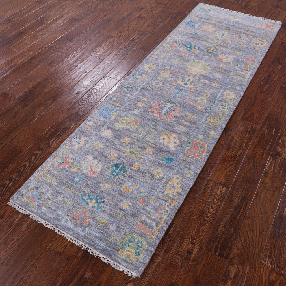 2' 7" X 8' 0" Handmade Turkish Oushak Wool Runner Rug - Q13404