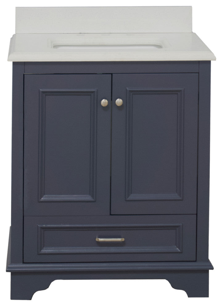 Nantucket 30" Bathroom Vanity, Marine Gray, Quartz