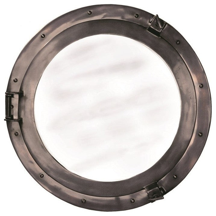Large Bronze Lounge Porthole Mirror