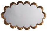 Scalloped Steel Mirror in Antique Brass