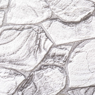 Faux Stone PVC 3D Wall Panels, White Charcoal, Sample, 9x9"