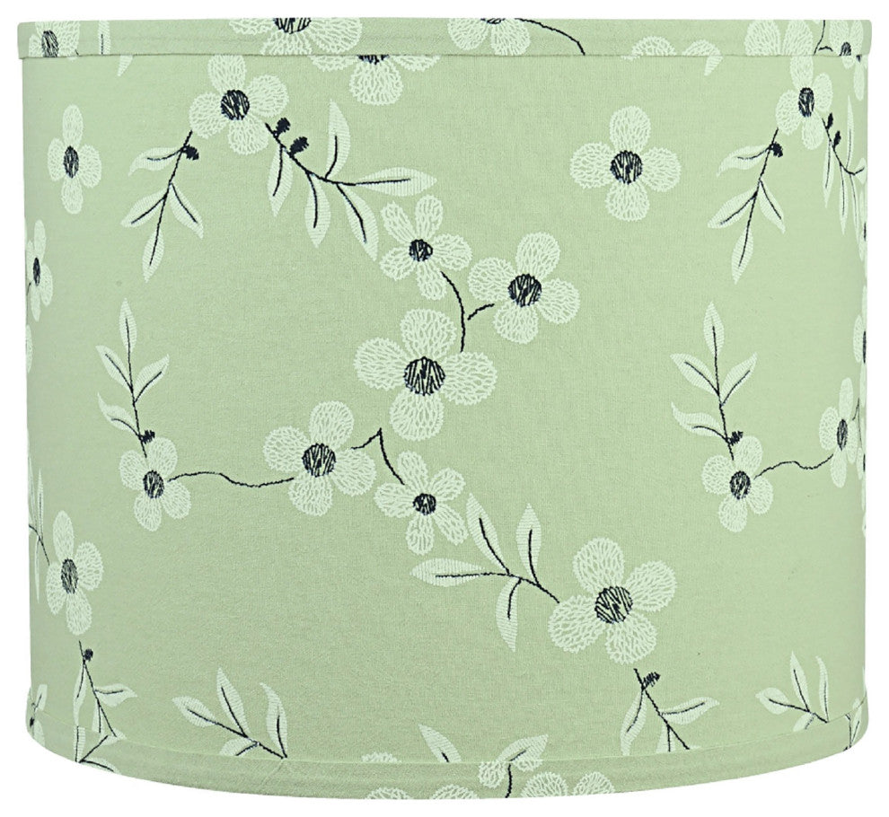Aspen Creative 31102 Drum (Cylinder) Spider Lamp Shade, Light Green 12"x12"x10"