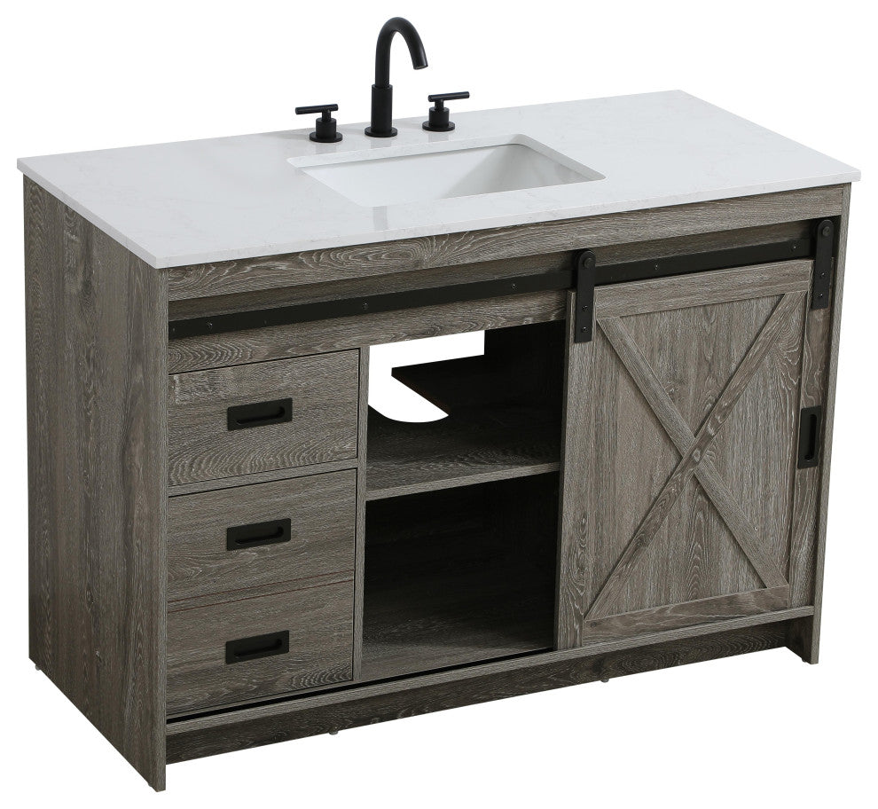 Home Living 48" Single Bathroom Vanity, Rustic Grey