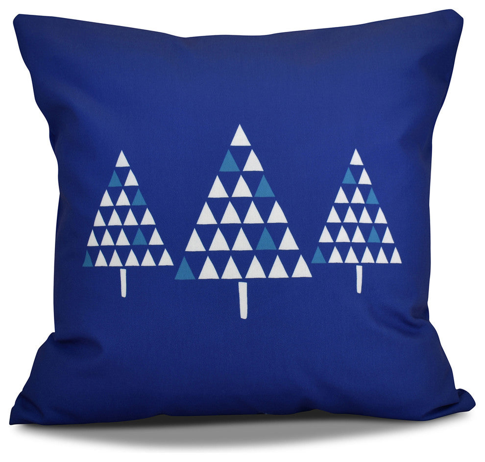 Trio of Trees Pillow, Royal Blue, 16"x16"