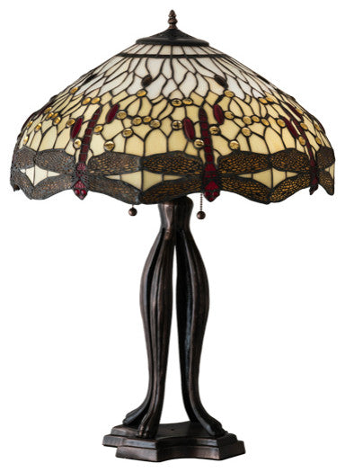 Meyda Lighting 229133 30" High Tiffany Hanginghead Dragonfly Table Lamp