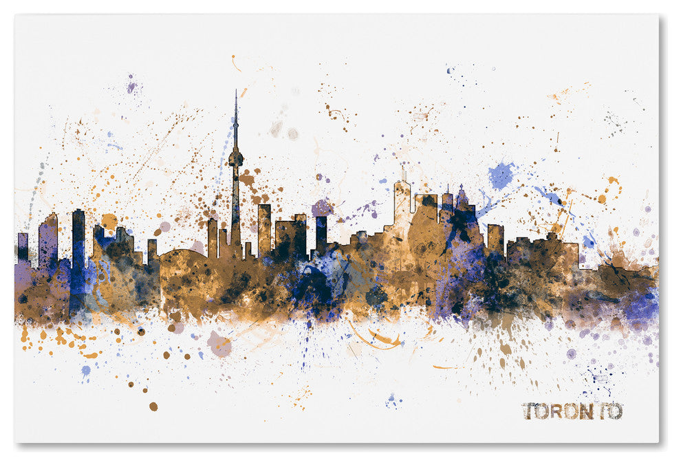 Michael Tompsett 'Toronto Canada Skyline Purple' Canvas Art, 16x24