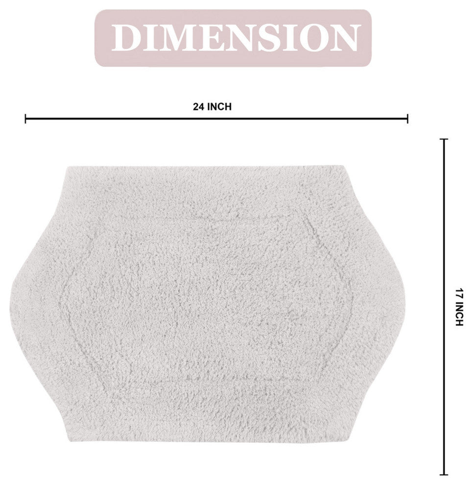Waterford Bath Rug, 17"x24", Light Gray