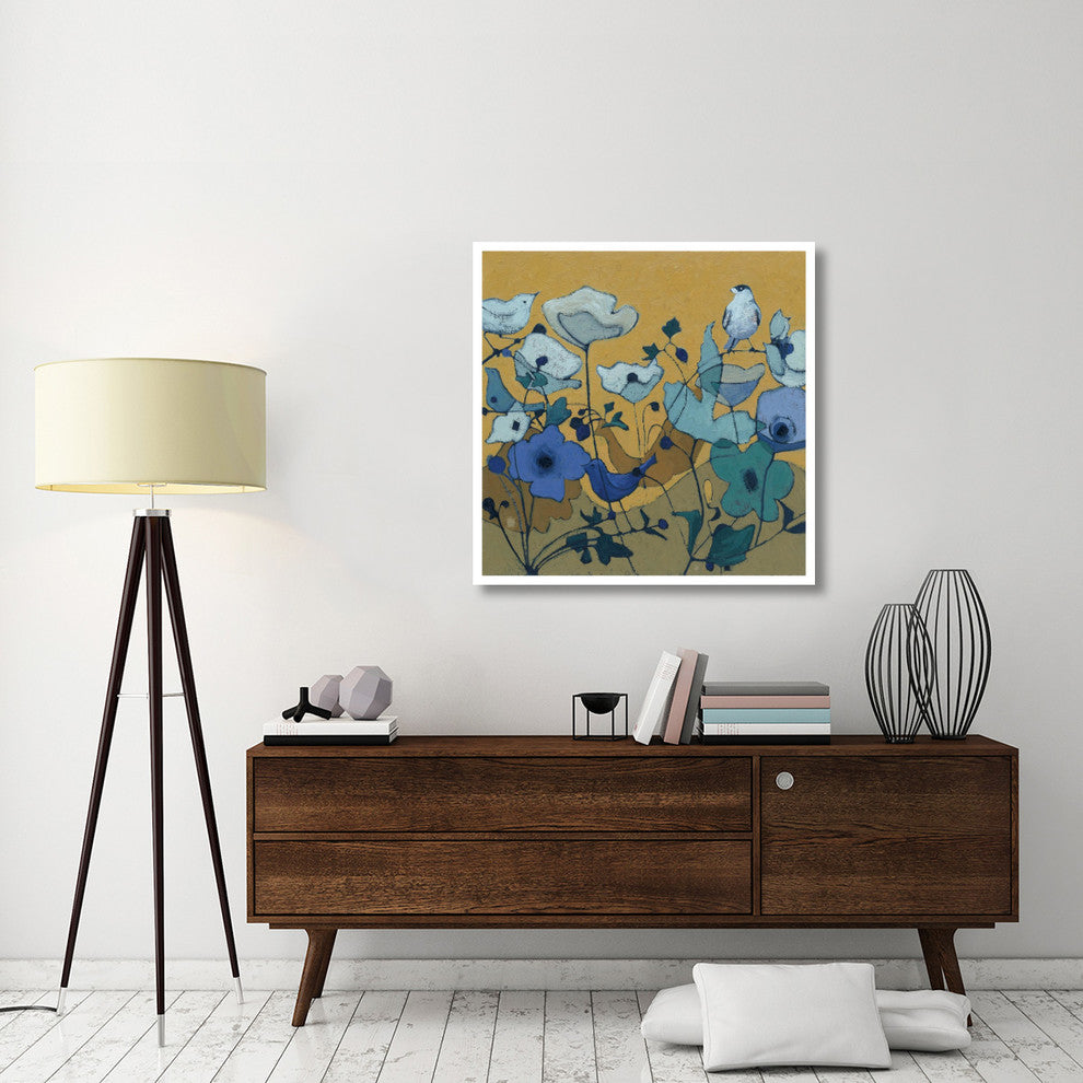 "Birdy Birdy Royal Blue" Digital Paper Print by Shirley Novak, 38"x38"