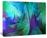 Green Fractal Abstract Pattern, Abstract Art on Canvas, 20x12