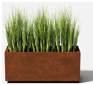 Metallic Series Corten Steel Long Box Planter, Large