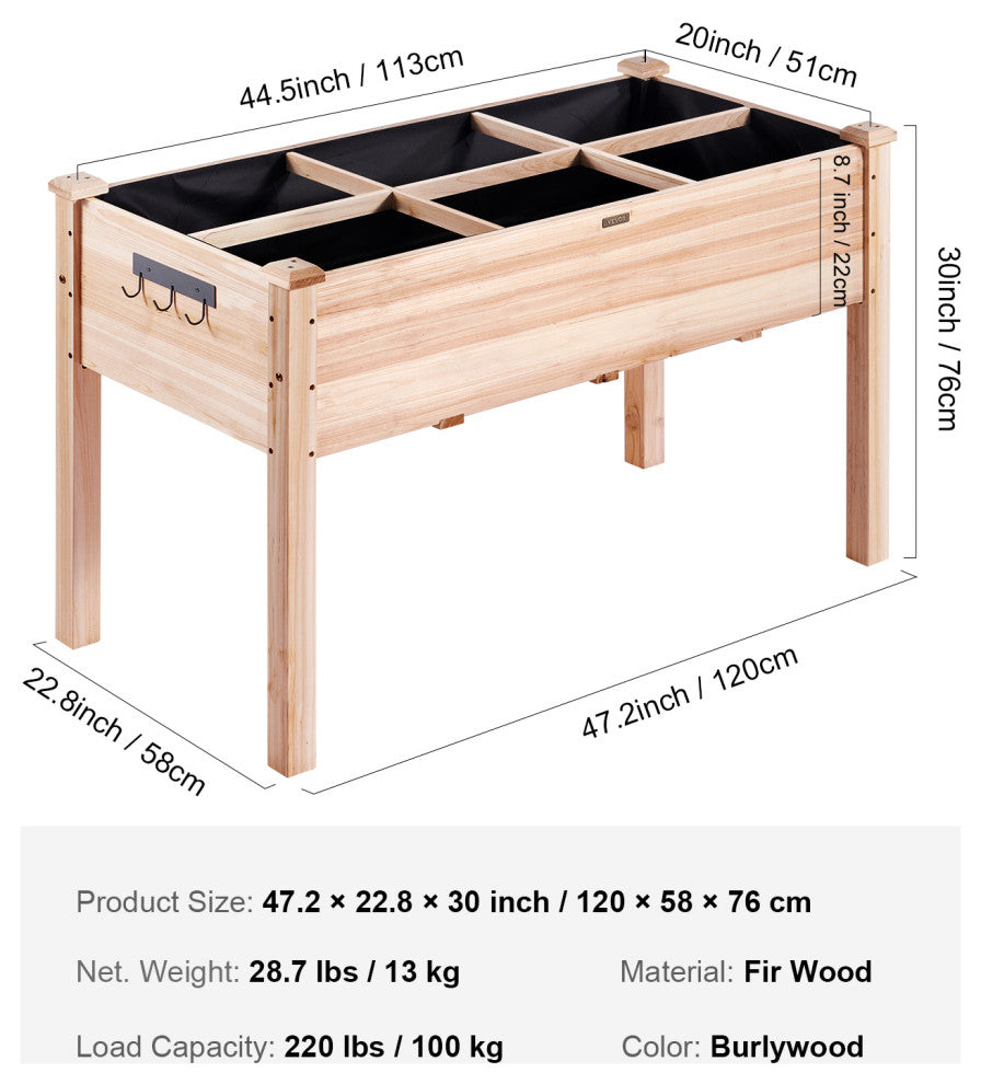 Wooden Raised Vegetable Garden Bed Elevated Planter Kit Grow Gardening