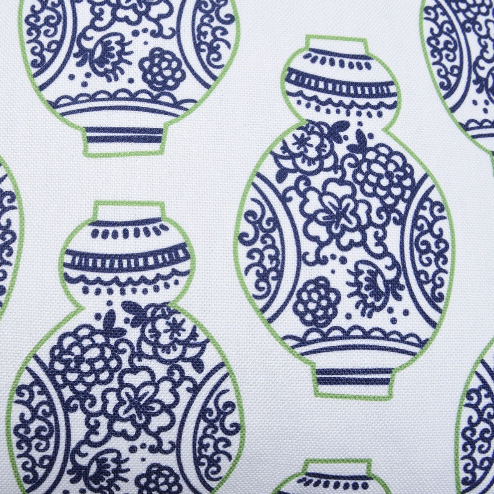 Dann Foley Double Sided Pillow Navy Vases Print, Navy Velvet