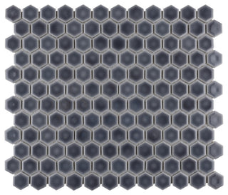 Hudson 1" Hex Imperial Grey Porcelain Floor and Wall Tile