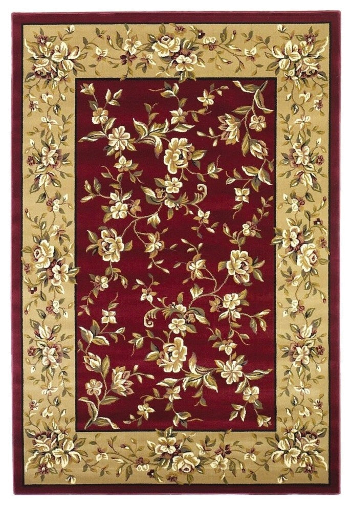 Cambridge 7337 Red, Beige Floral Delight, 2'3"x3'3"