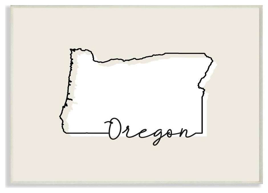 Oregon Home State Map Neutral Print Design, 12"x18"