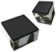 "Ode an Kline" Printed Art Glass Cocktail Table with Black Plinth Base Set of 2