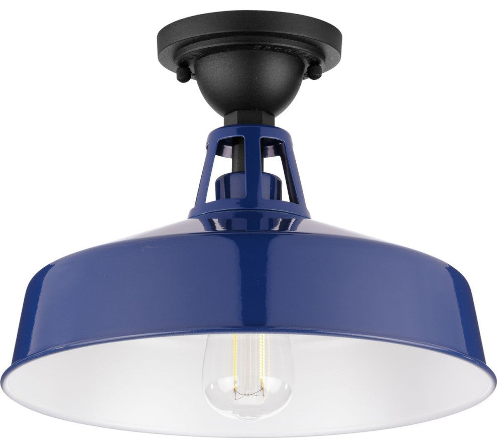 Cedar Springs Collection Navy 1-Light Semi-Flush Mount