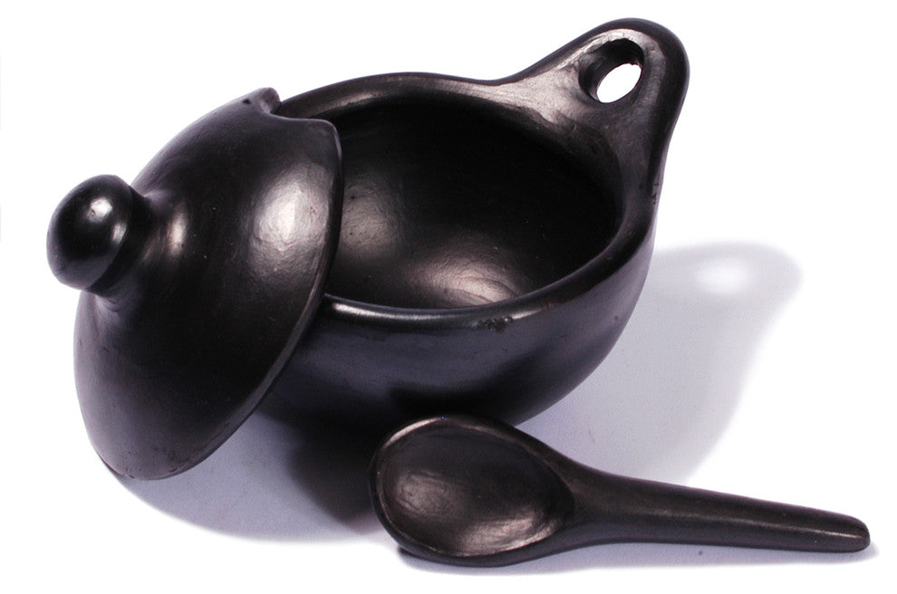 Ancient Cookware, Chamba Clay Salsa Dish with Spoon