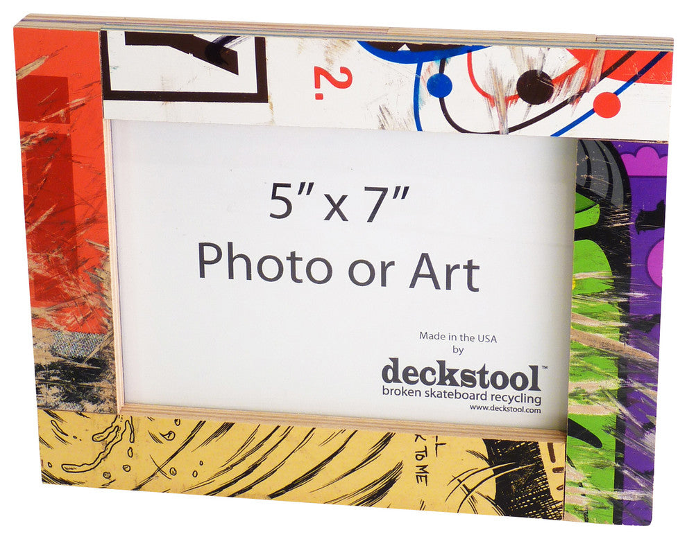 Recycled Skateboard Picture Frame for 5x7 Photo or Art by Deckstool