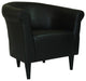 Attractive Leather Upholstered Club Chair, Black