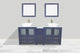 Vanity Art Vanity Set With Vessel Sink, Blue, 72", Standard Mirror