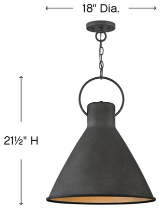 Hinkley Winnie Large Pendant, Aged Zinc