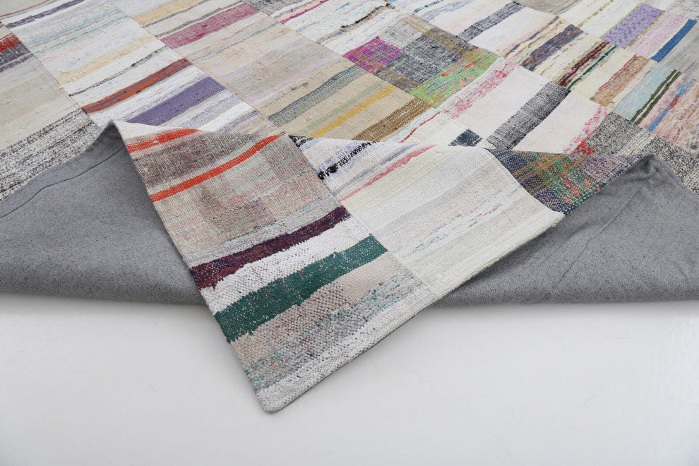 Rug N Carpet - Handmade Oriental 9' 11'' x 13' 1'' Vintage Patchwork Kilim Rug