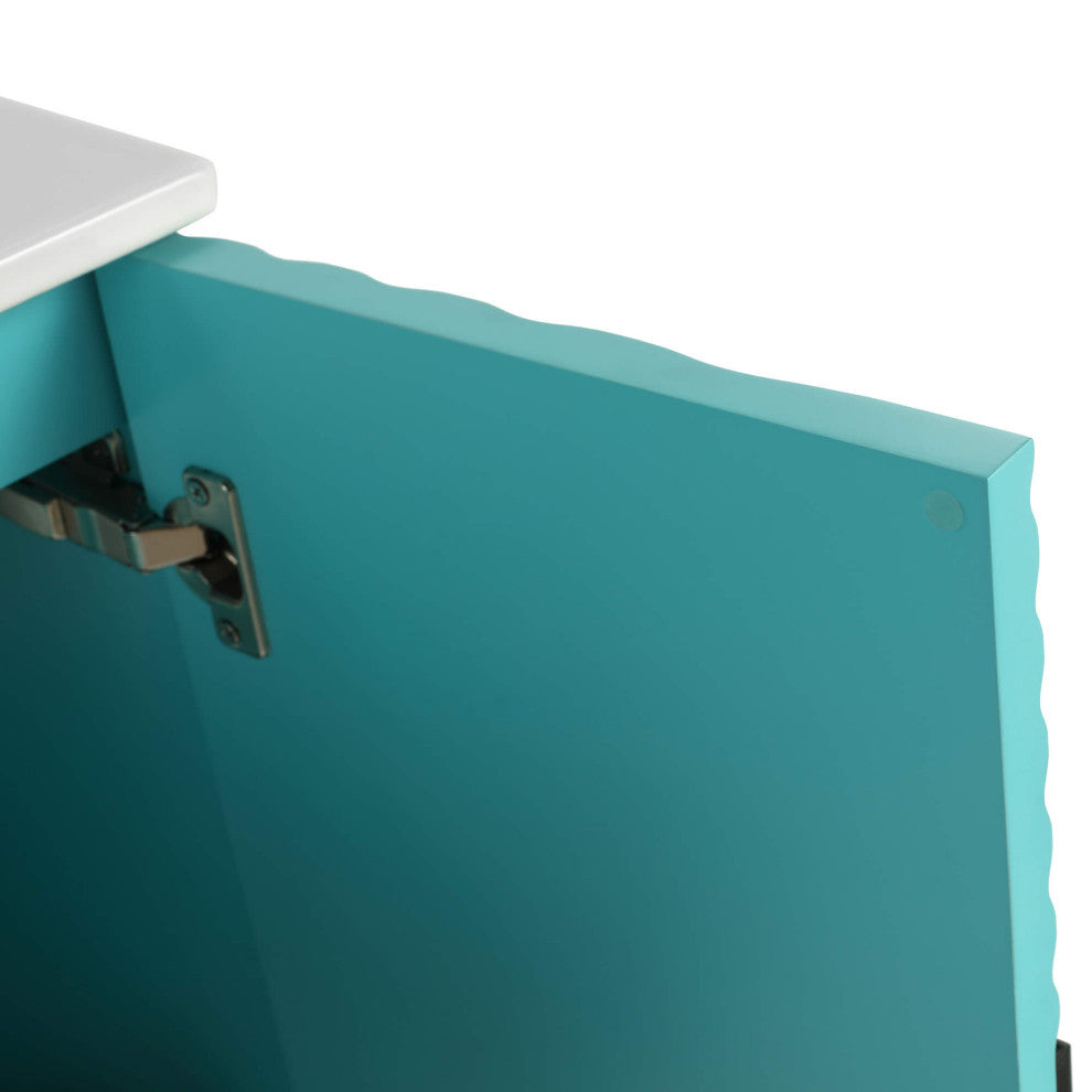 Pellabay Bath Vanity, Fluted Circular Doors Sink Included