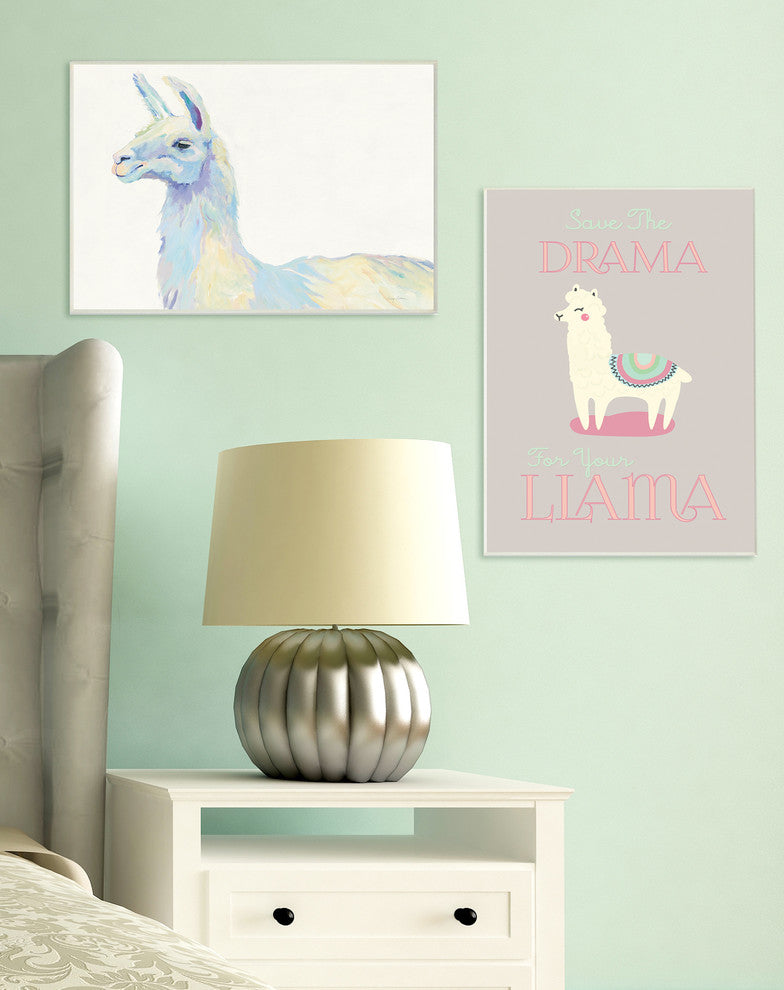Ophelia The Llama, 10x15, Wall Plaque Art