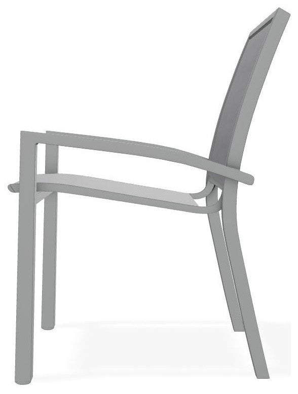Kendall Sling Stackable Outdoor Dining Chair, Augustine Pewter/Graphite