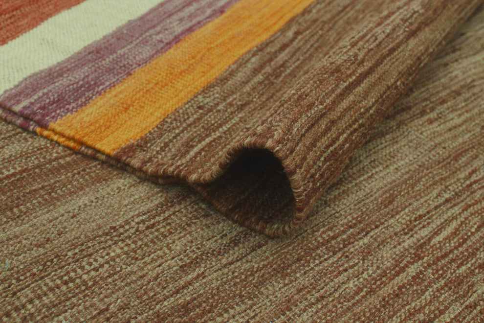 Winchester Flatweave Loren Blue/Brown Rug, 9'2 x 11'10