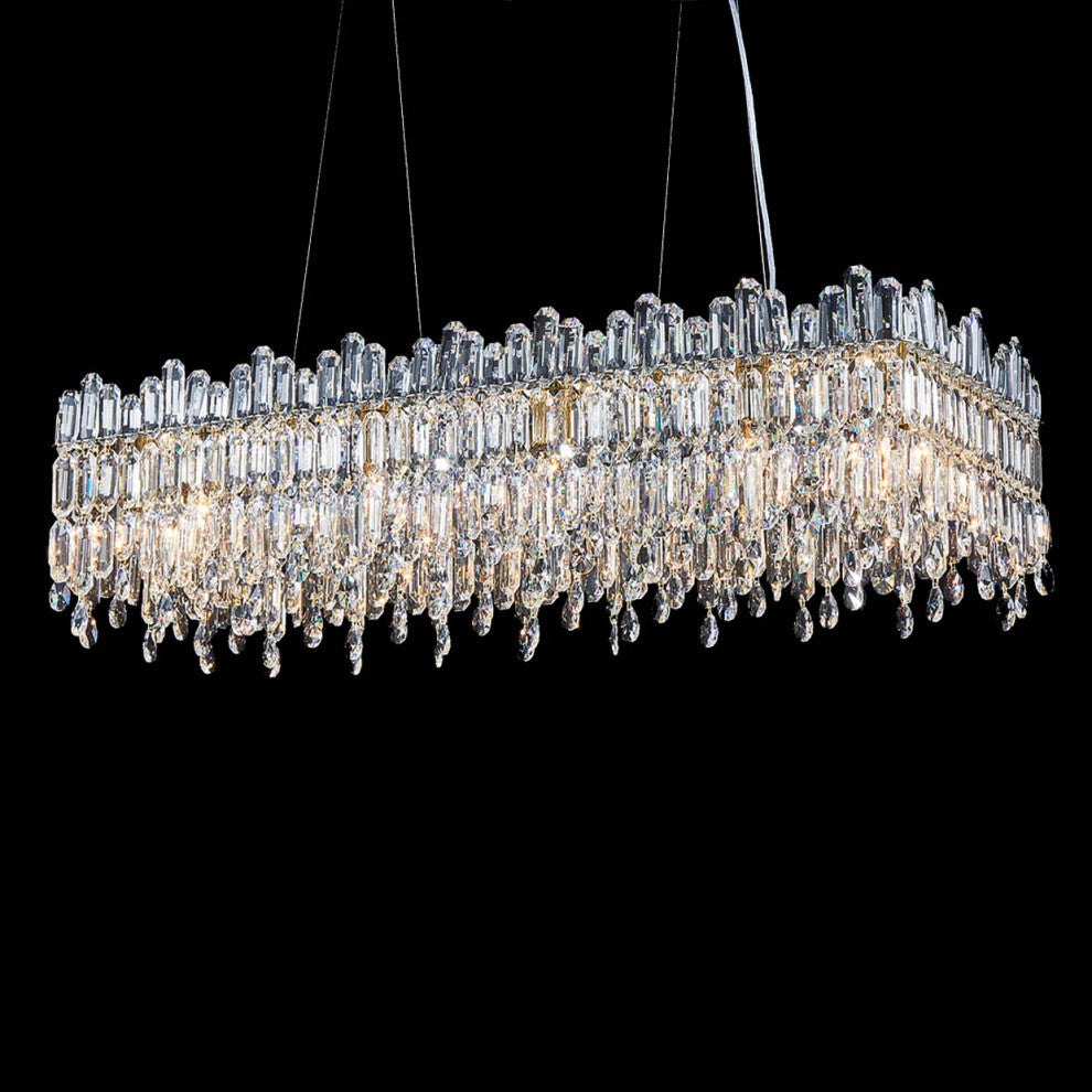 Royal Crown 12-Light Rectangular Crystal Chandelier