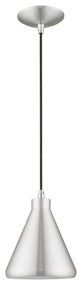 Livex Lighting Brushed Aluminum 1-Light Mini Pendant