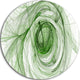 Ball Of Yarn Green Spiral, Abstract Digital Art Disc Metal Artwork, 11"