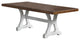 Benzara BM268884 Dining Table With Trestle Base and Extension Leaf, Black/Brown