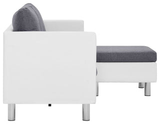 vidaXL Sofa Upholstered Sectional Sofa Couch with Cushions White Faux Leather