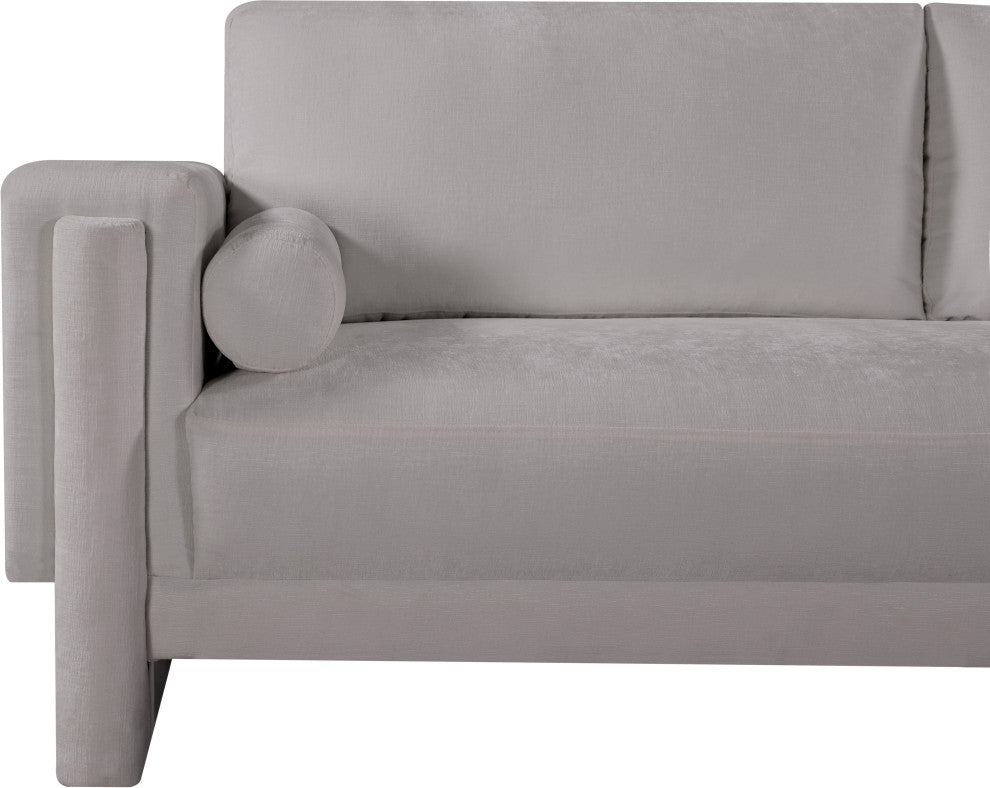 Madeline Chenille Fabric Upholstered Chair, Grey, Loveseat