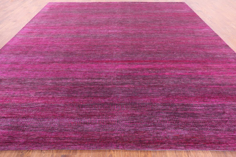 12' Square Wool and Silk Handmade Super Savannah Gabbeh Rug Q8613