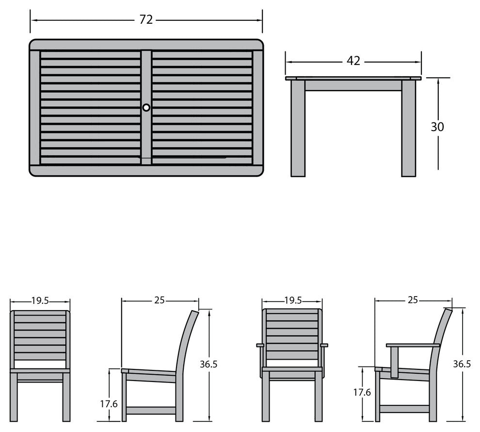 Weatherly 7-Piece Rectangle Counter-Height Dining Set, Black