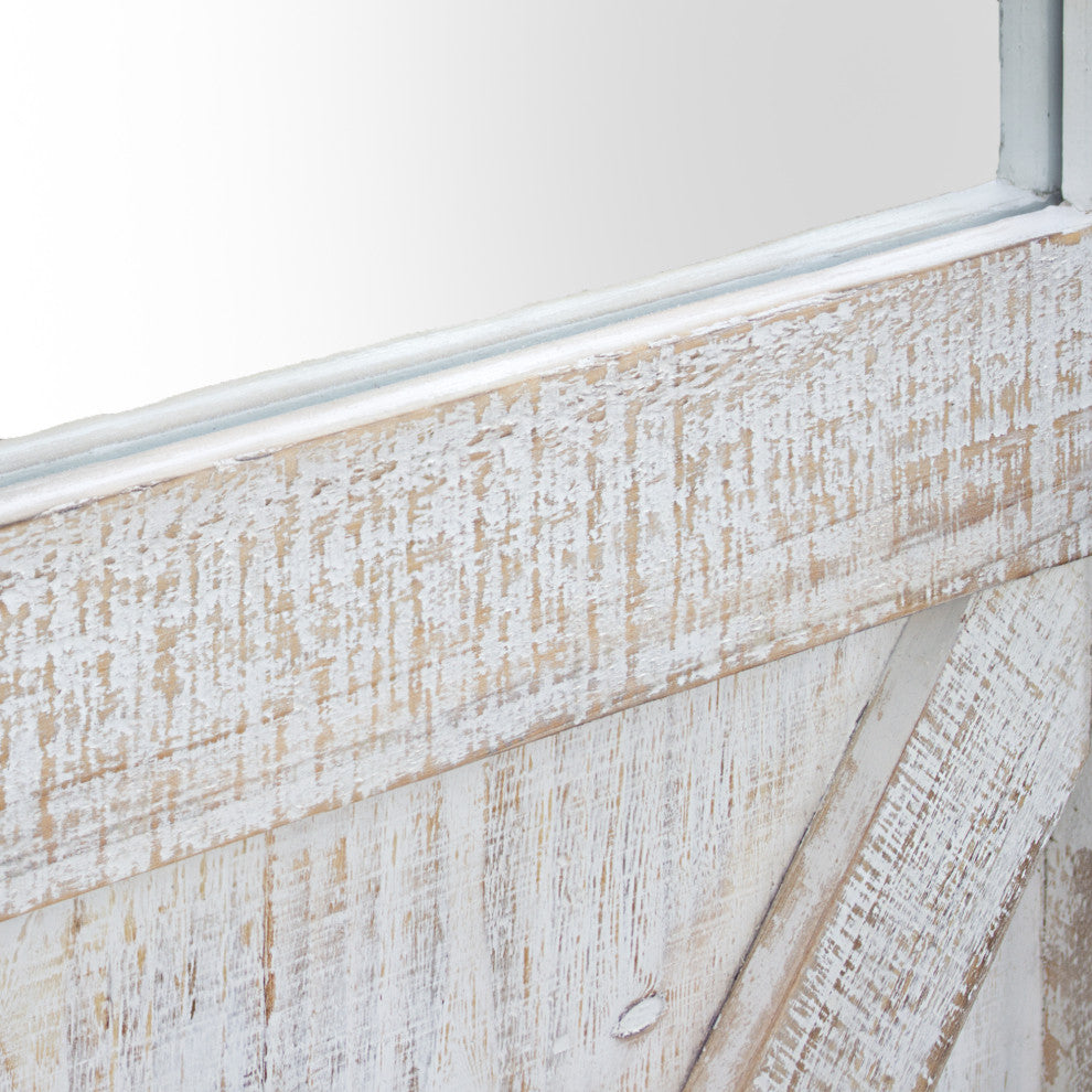 Wood Hanging Barn Door Wall Mirror